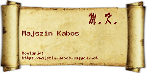 Majszin Kabos névjegykártya